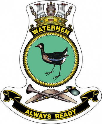 Coat of arms (crest) of the HMAS Waterhen, Royal Australian Navy