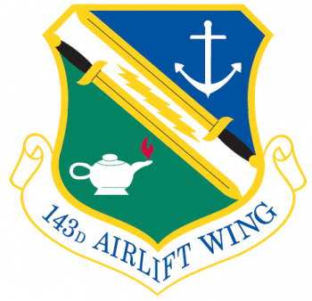 Coat of arms (crest) of the 143rd Airlift Wing, Rhode Island Air National Guard