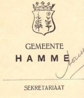 Wapen van Hamme/Arms (crest) of Hamme
