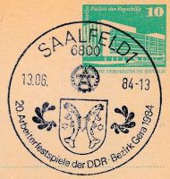 Wappen von Saalfeld/Saale/Arms (crest) of Saalfeld/Saale