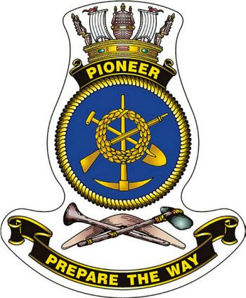 Coat of arms (crest) of the HMAS Pioneer, Royal Australian Navy