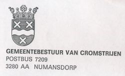 Wapen van Cromstrijen/Arms (crest) of Cromstrijen