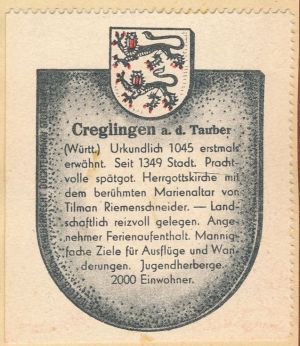 Wappen von Creglingen/Coat of arms (crest) of Creglingen