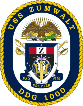 Coat of arms (crest) of the Destroyer USS Zumwalt (DDG-1000)