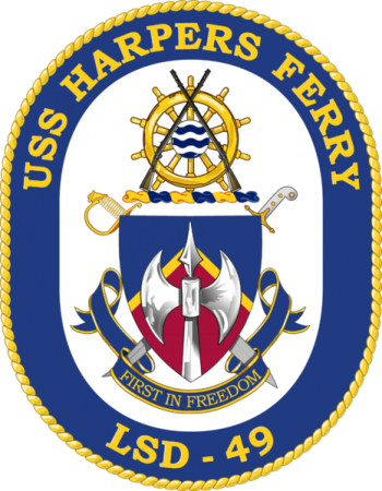 Coat of arms (crest) of the Dock Landing Ship USS Harpers Ferry (LSD-49)
