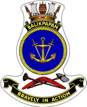 Coat of arms (crest) of the HMAS Balikpapan, Royal Australian Navy