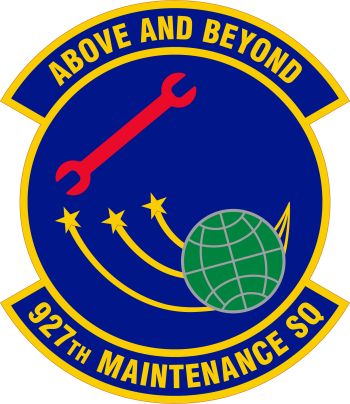 Coat of arms (crest) of the 927th Maintenance Squadron, US Air Force