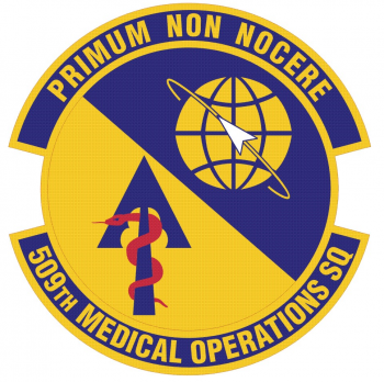 Coat of arms (crest) of the 509th Medical Operations Squadron, US Air Force