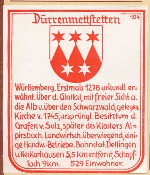 Wappen von Dürrenmettstetten/Coat of arms (crest) of Dürrenmettstetten