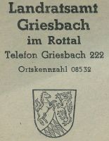 Wappen von Landkreis Griesbach im Rottal/Arms (crest) of the Griesbach im Rottal district